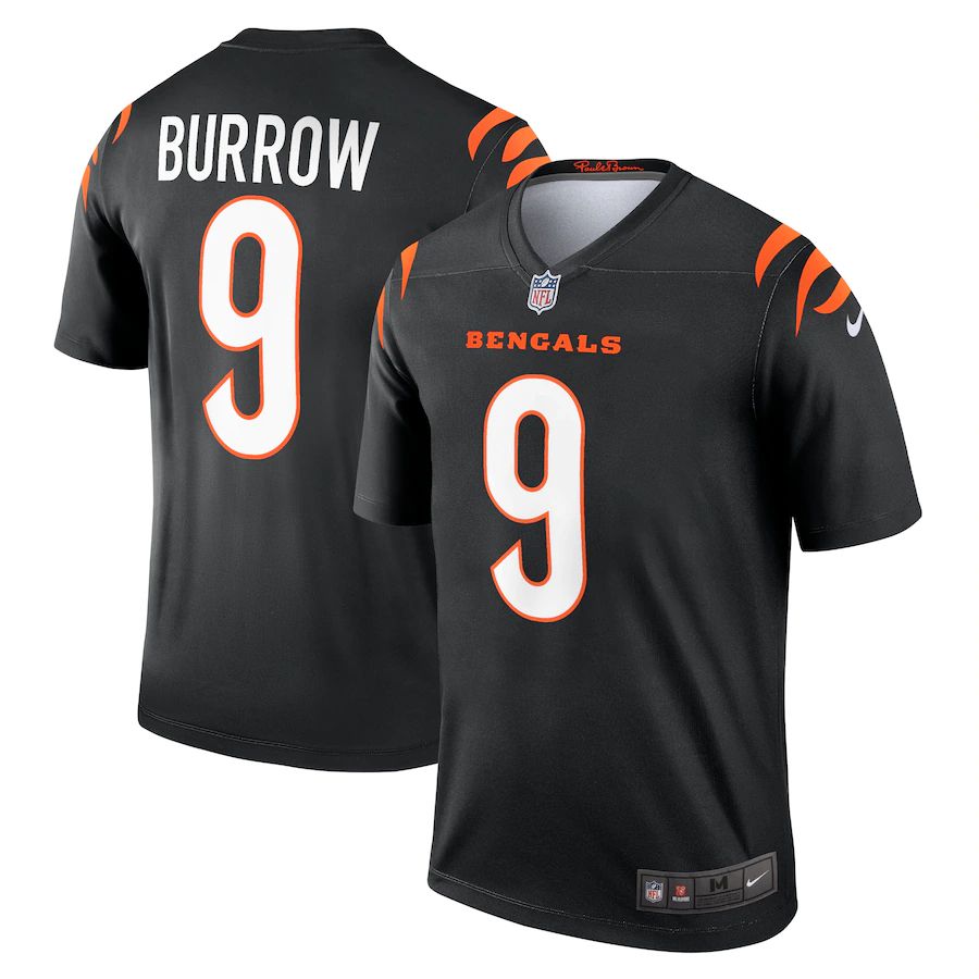 Men Cincinnati Bengals #9 Joe Burrow Nike Black Legend NFL Jersey->youth nfl jersey->Youth Jersey